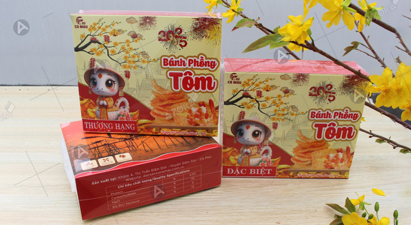 Mẫu hộp đựng bánh phồng tôm