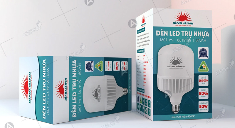 Trên hộp giấy đựng bóng đèn thường in thông tin gì?