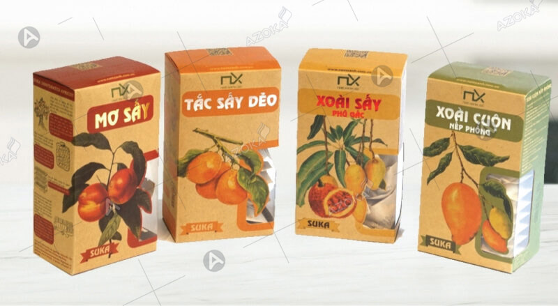 Mẫu hộp giấy đựng trái cây sấy