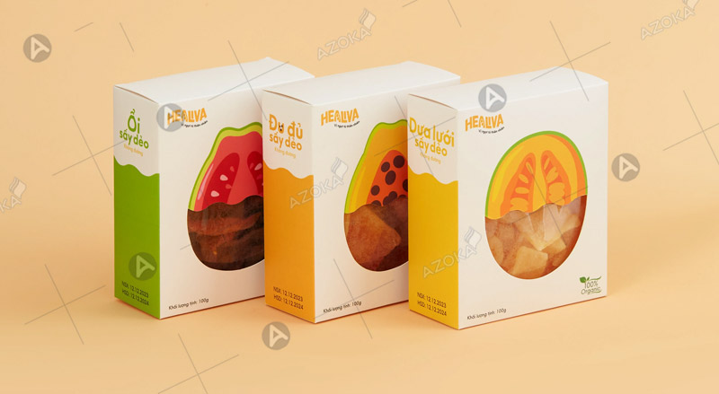 In hộp giấy đựng trái cây sấy