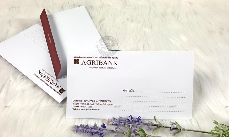 Mẫu phong bì A6 của Agribank do Azoka thực hiện