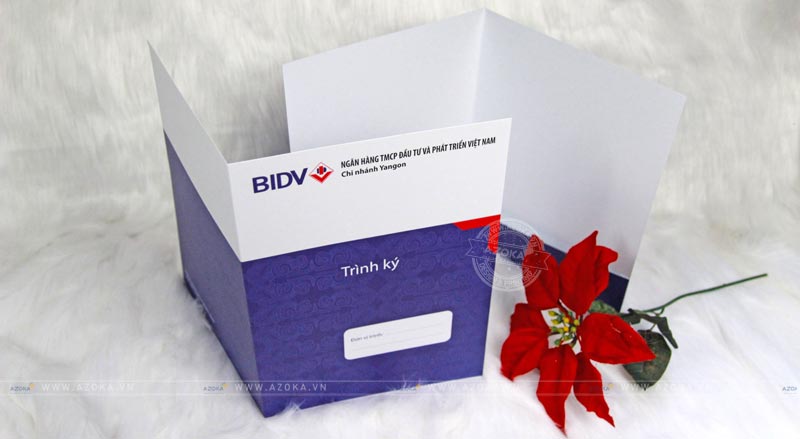 Mẫu kẹp file 1 mặt của ngân hàng BIDV do Azoka thực hiện