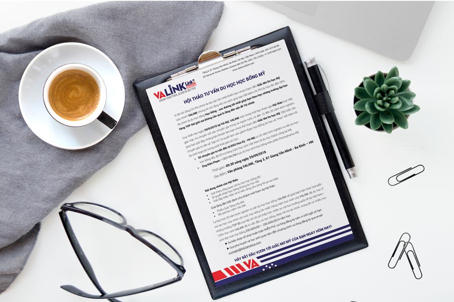 Mẫu tiêu đề thư đẹp và sang trọng cảu VALINK do Azoka thiết kế và in ấn