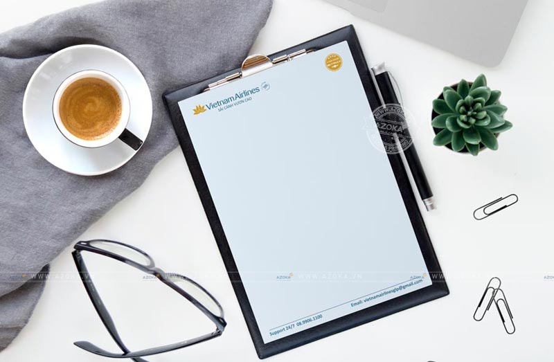 Mẫu tiêu đề thư của Vietnam Airlines do Azoka thực hiện