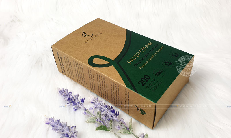 Mẫu hộp giấy đựng ống hút giấy của Ecolove do Azoka thực hiện