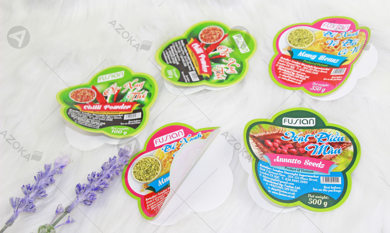 Mẫu tem nhãn sản phẩm của thương hiệu Fusian do Azoka thiết kế và in ấn