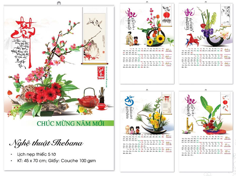 Mẫu lịch nẹp thiếc 5 tờ