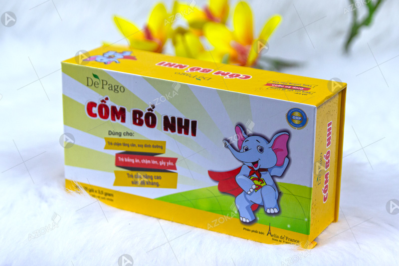 Mẫu hộp cứng nắp gập Cốm Bổ Nhi Depago