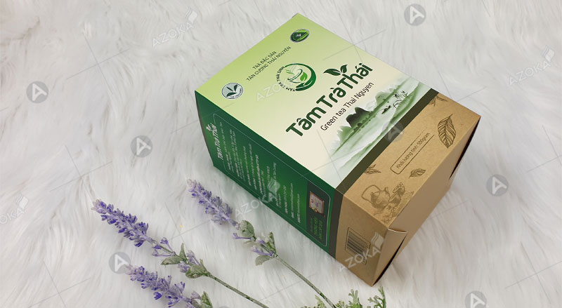 Mẫu hộp giấy đựng trà Tâm Trà Thái