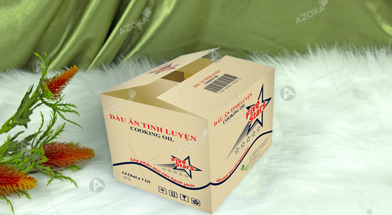 In thùng carton đựng dầu ăn tinh luyện cho Five Stars