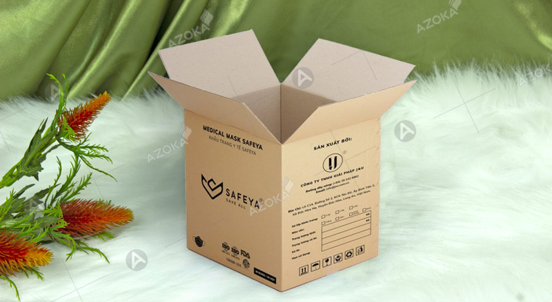 In thùng đựng khẩu trang thương hiệu SafeYA