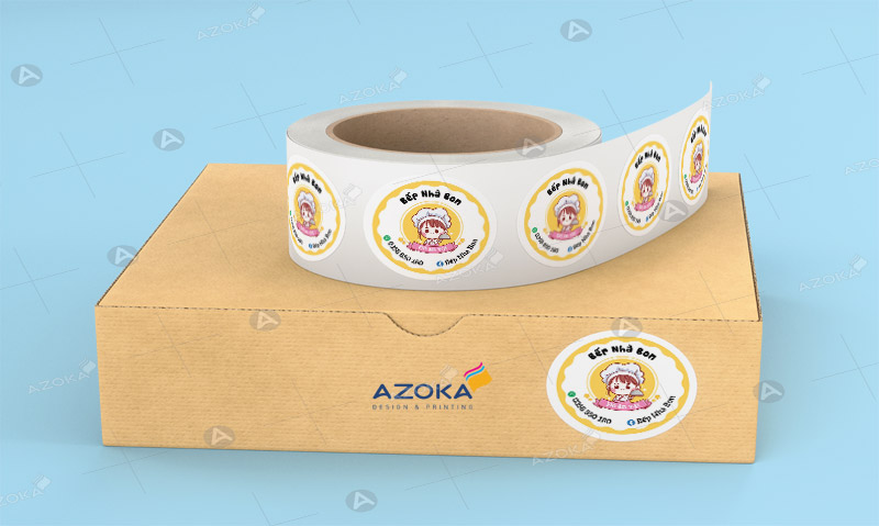 Mẫu Sticker bằng decal giấy của Bếp Nhà Bon