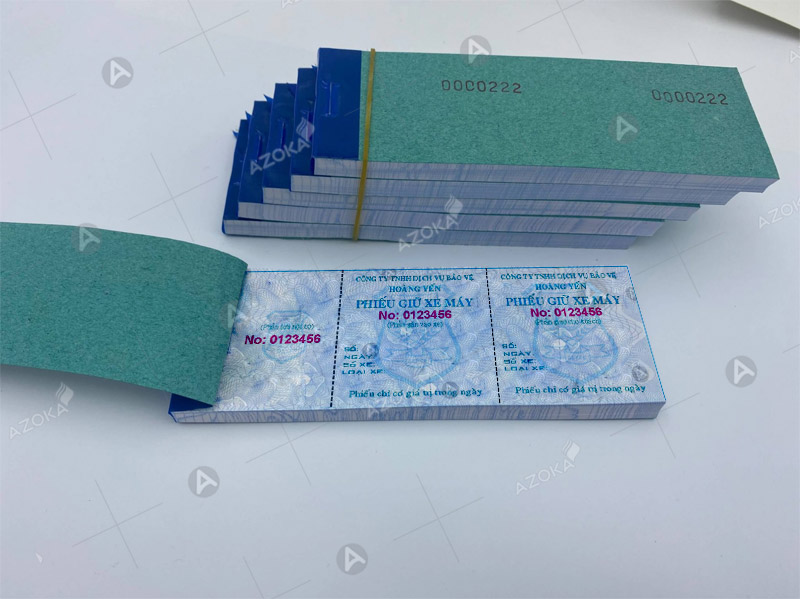 Mẫu vé xe máy 3 liên dành cho các công ty