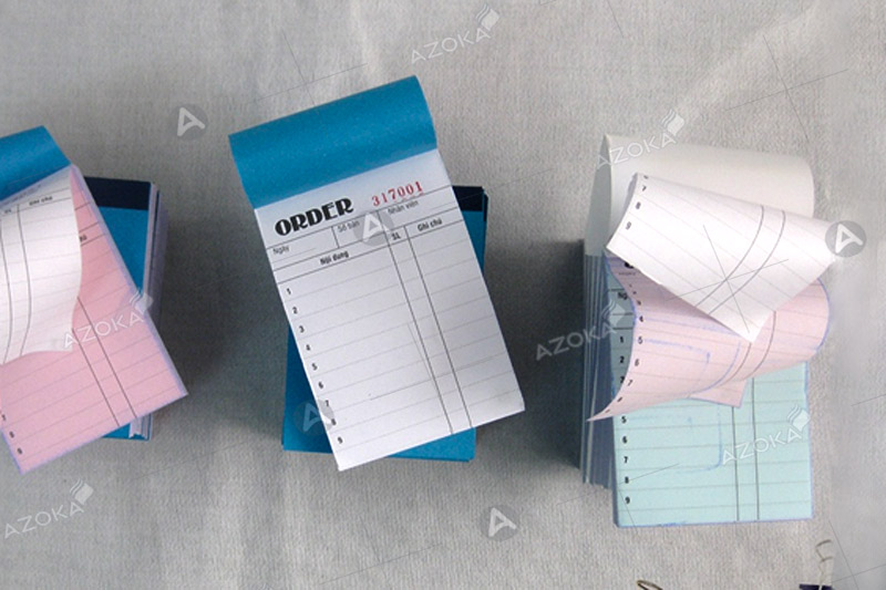 Quyển order nhà hàng 3 liên do Azoka thiết kế và in ấn
