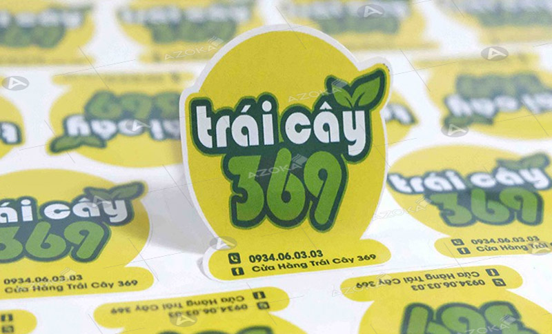 Mẫu sticker hình tròn được dán trên các sản phẩm của thương hiệu, nhãn hàng