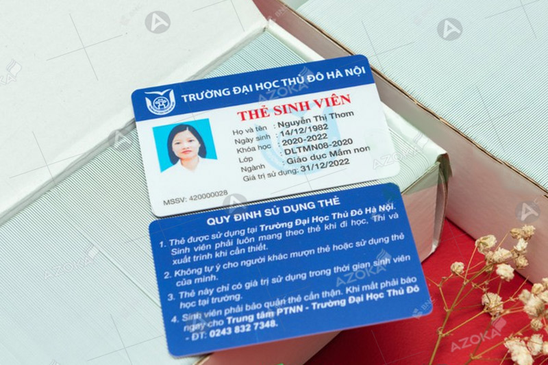 Mẫu thẻ học sinh, sinh viên với chất liệu PVC dày