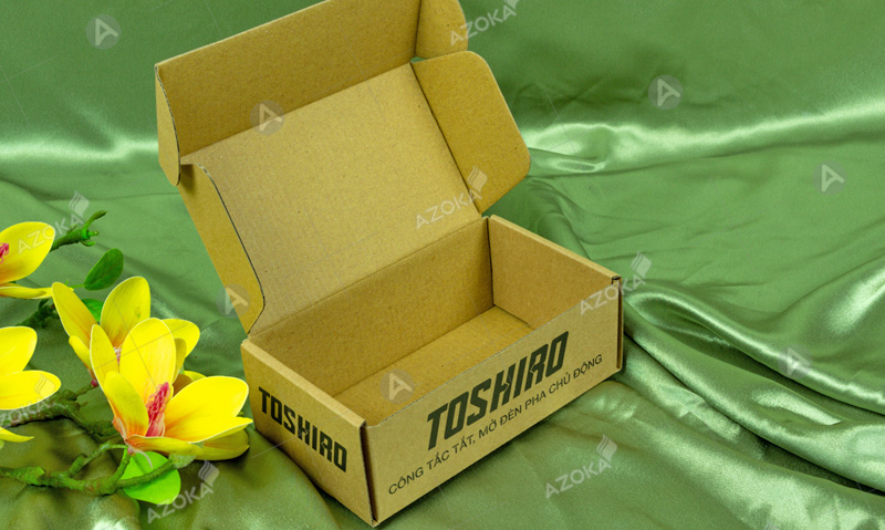 Mẫu hộp carton nắp gài công tắc thương hiệu Toshiro