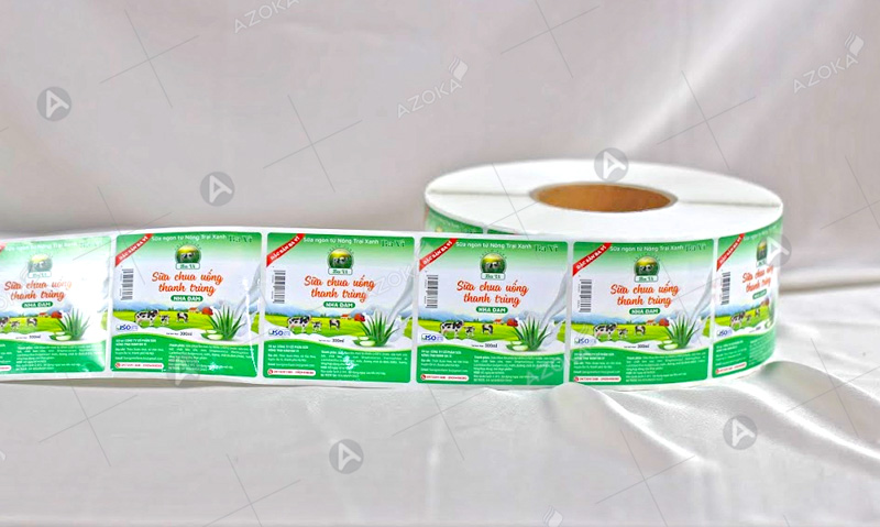 Mẫu tem decal cuộn sữa chua chất lượng