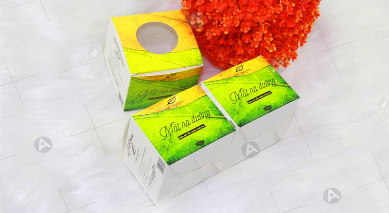 Mẫu hộp giấy đựng mặt nạ dưỡng ẩm do Azoka thiết kế