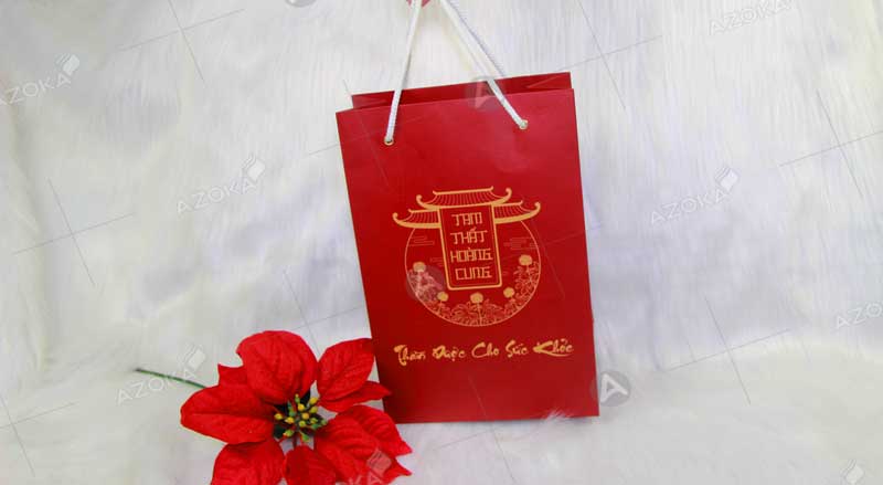 Mẫu túi giấy đựng thảo dược Tam Tuấn Hoàng Cung