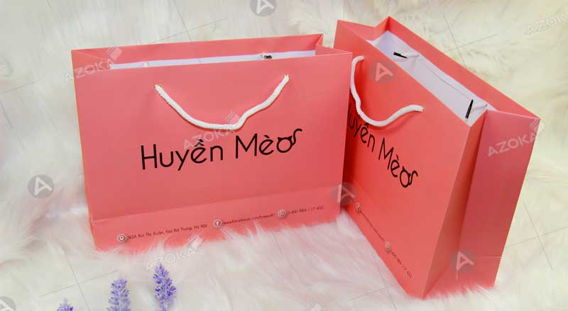 Mẫu túi giấy đựng thời trang của Huyền Mèo