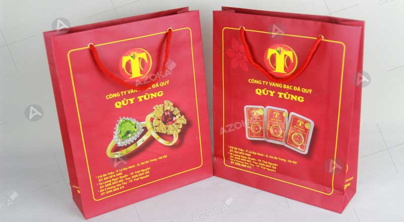 Mẫu túi giấy đựng trang sức vàng bạc của Quý Tùng
