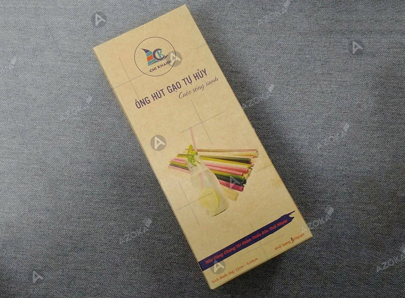 In hộp đựng ống hút gạo tự huỷ theo yêu cầu