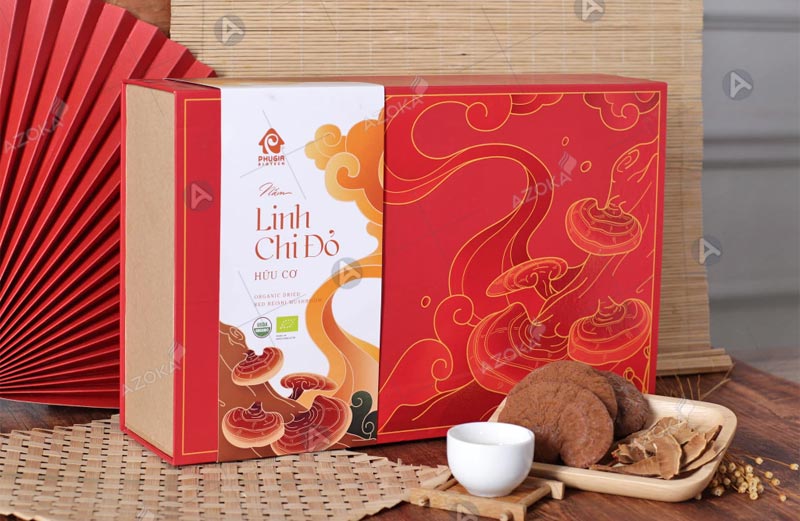 Mẫu hộp đựng nấm linh chi sang trọng