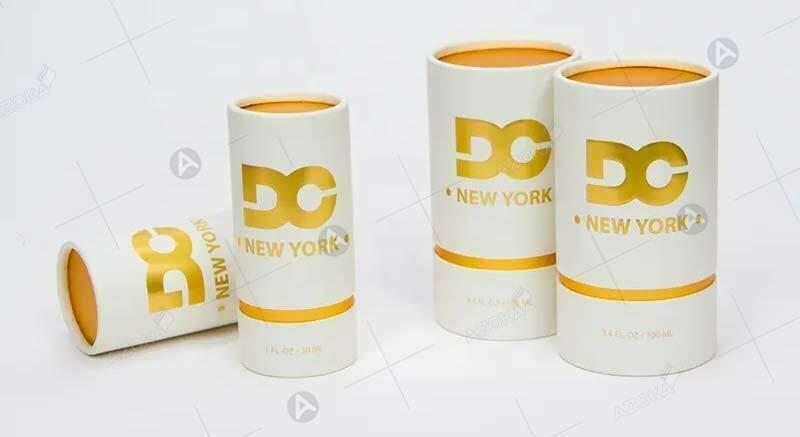 Vỏ hộp giấy hình trụ tròn do Azoka thiết kế và in ấn