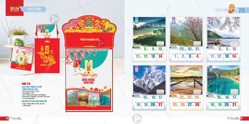 Lưu ý thiết kế thông tin thương hiệu, công ty chuẩn trên lịch Tết
