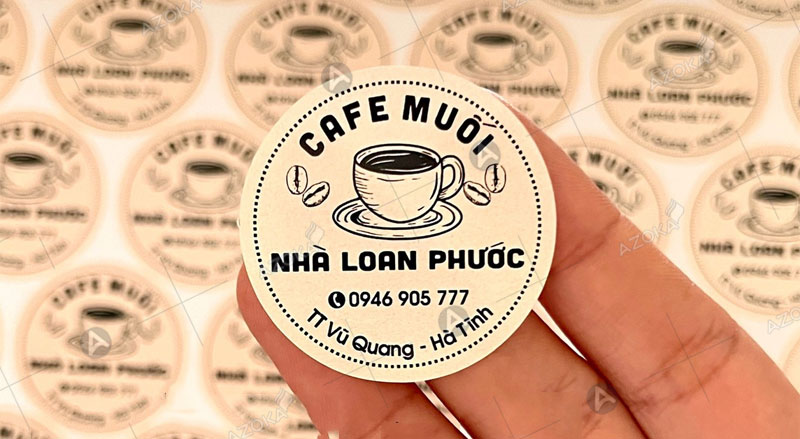 Mẫu tem nhãn dán ly cà phê muối