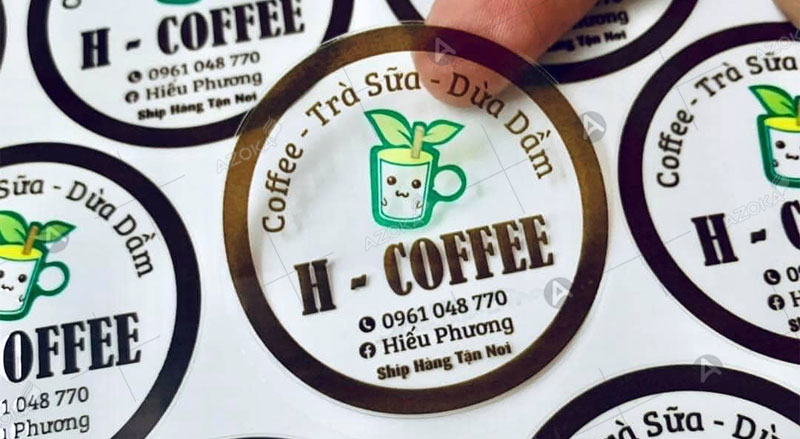 Mẫu tem nhãn dán ly cà phê đẹp ấn tượng