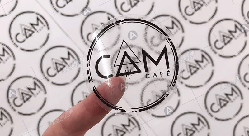 Mẫu tem nhãn dán ly cà phê bằng decal trong suốt