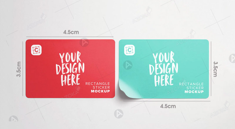 Kích thước in sticker hình chữ nhật thông dụng