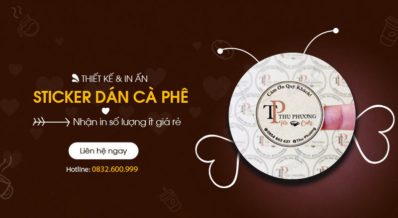 In sticker dán ly cà phê giá rẻ tại Hà Nội, nhận in số lượng ít