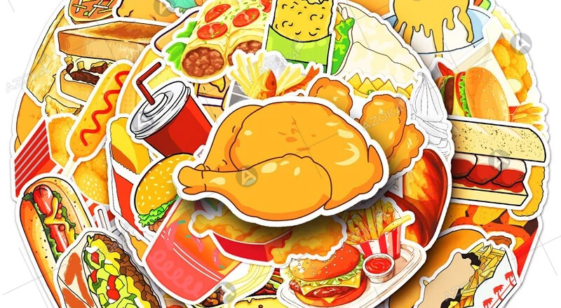 Mẫu sticker cute food