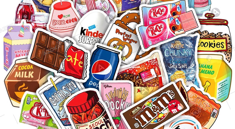 Mẫu sticker cute food