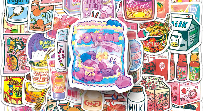 Mẫu sticker cute food