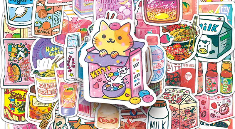 Mẫu sticker cute food