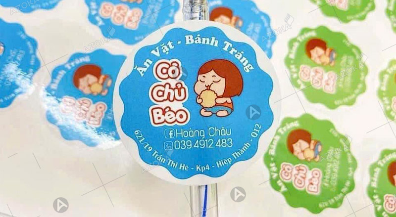 Mẫu sticker dán đồ ăn vặt