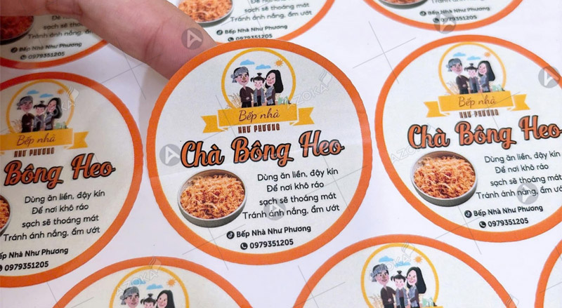 Mẫu sticker dán đồ ăn vặt