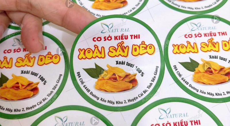 Mẫu sticker dán đồ ăn vặt