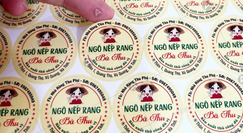 Mẫu sticker dán đồ ăn vặt