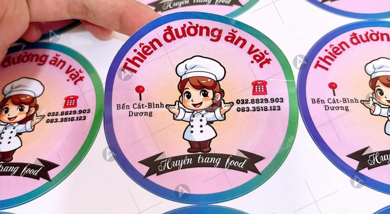 Mẫu sticker dán đồ ăn vặt