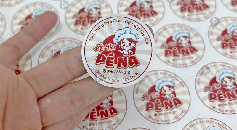 Mẫu sticker dán đồ ăn vặt