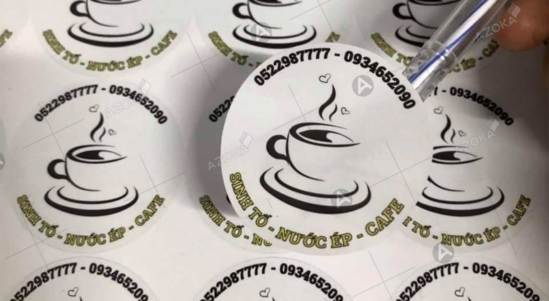 Mẫu sticker dán ly cà phê
