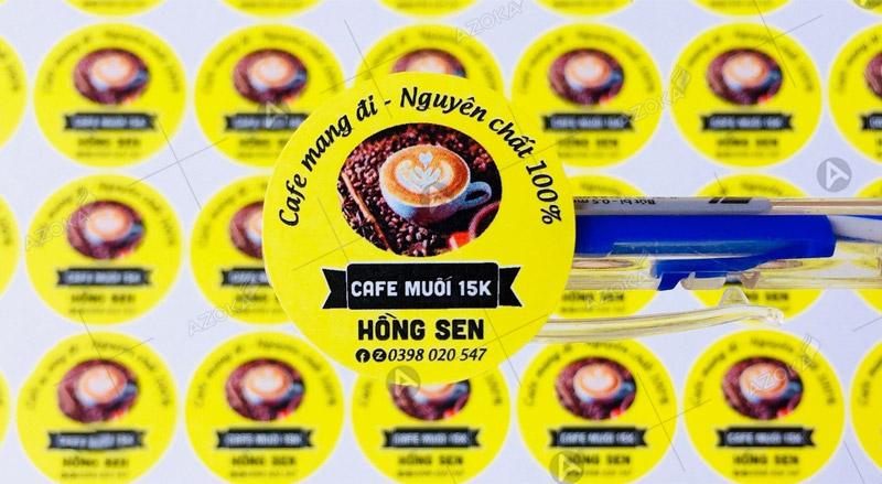 Mẫu sticker dán ly cà phê