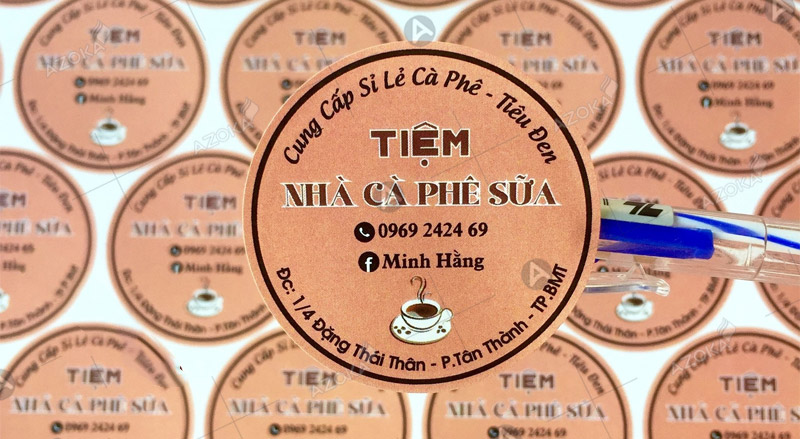 Mẫu sticker dán ly cà phê