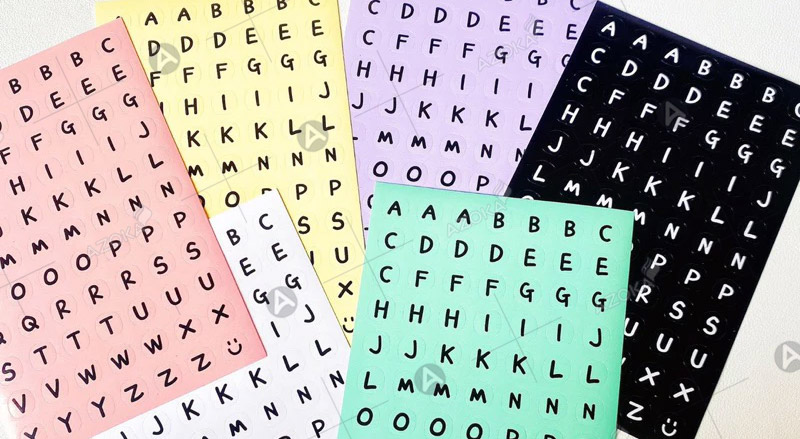 Mẫu sticker chữ cái