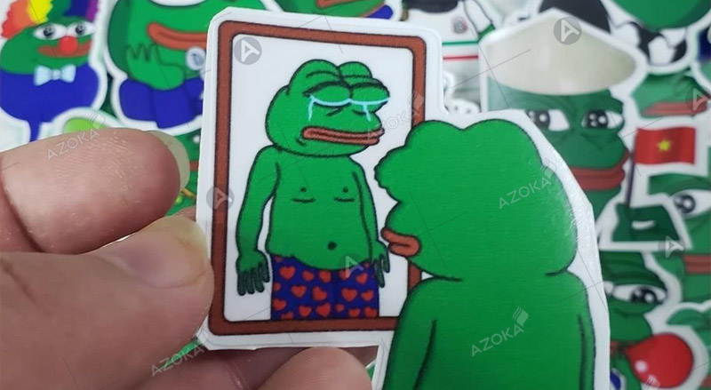 Mẫu sticker ếch xanh
